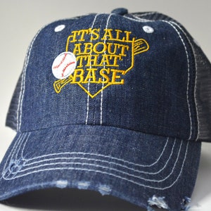 Baseball Mom Hat: Distressed Denim Trucker Cap