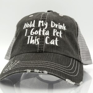Distressed Cap Cat Embroidery - Etsy display picture 3