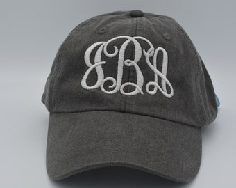Monogram  Hat Personalized baseball  Women's Trucker Cap Black Personalized Gift Cap initials embroidered cap monogram gift