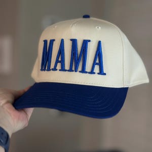 3D Puff Raised Custom Embroidery Personalized Mama Hat, Two Tone Hat,  Trendy Trucker Hat, Gift For Mom, Ballcap Mama Trucker Hat
