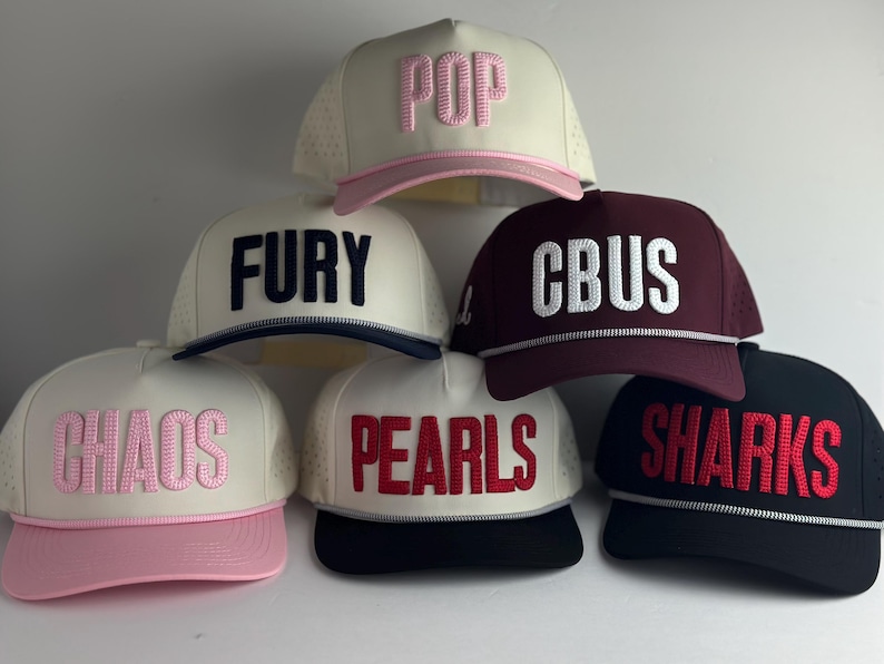 pessonalized embroidery wih raised foam 3d puff. custom text best gift to any men. golf performance hats with rope