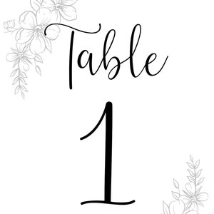 DIGITAL EDITABLE B&W Wedding Table Numbers Template (5x7 )| Printable Table Numbers | Seating Chart| Weddings