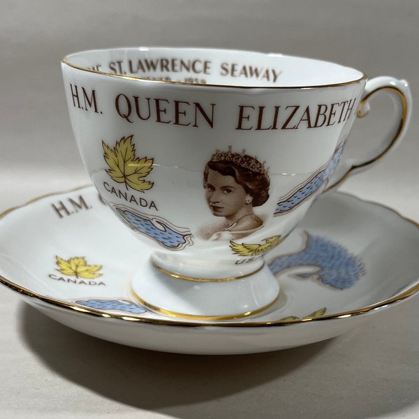 Queen Elizabeth II Opening The St Lawrence Seaway 1959 Teacup and Saucer.