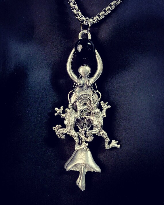 Custom Pendant,Goddess Art,Mushroom Art,Mushroom J
