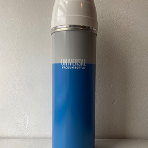 Vintage Universal Blue Vacuum Bottle Glass Lined Thermos with Cork Stopper
