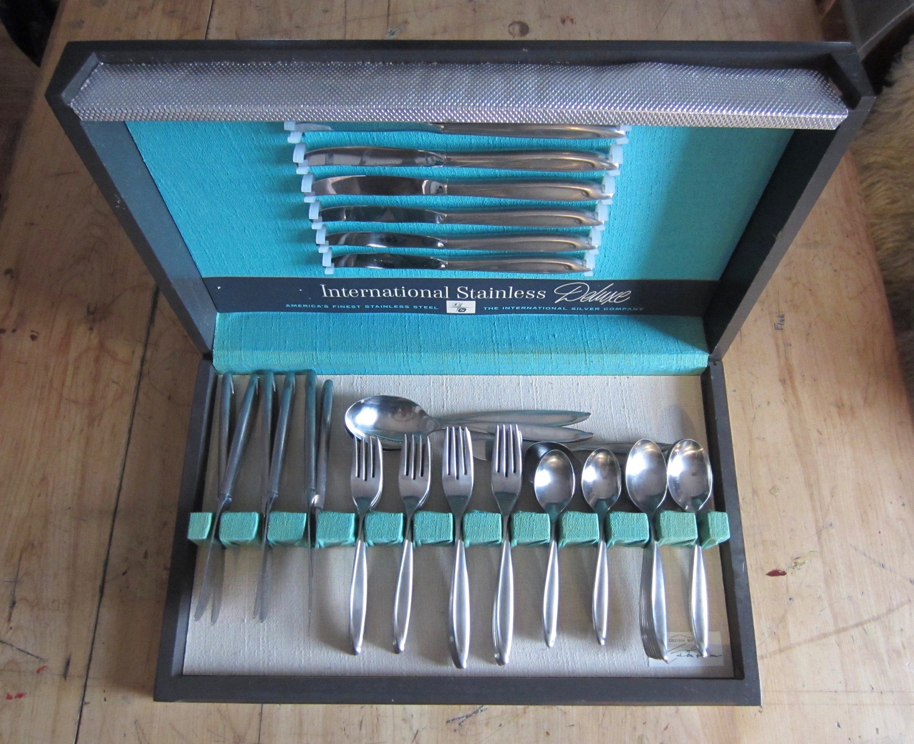 Vintage International Stainless Deluxe Flatware Set for 12 Circa the 60 s Etsy