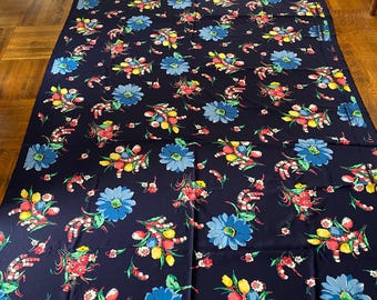 Vintage Floral Rayon Fabric circa the 40's (PRICED PER YARD)