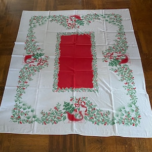 Vintage Weihnachtstischdecke etwa aus den 60er Jahren