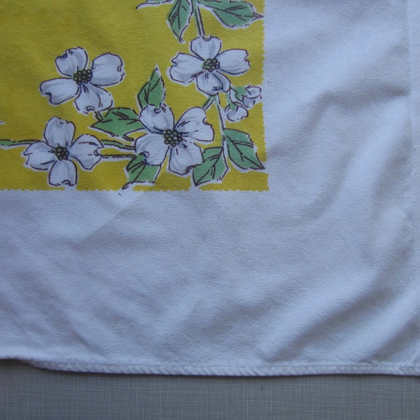 Vintage Dogwood Printed Tablecloth circa the 50's