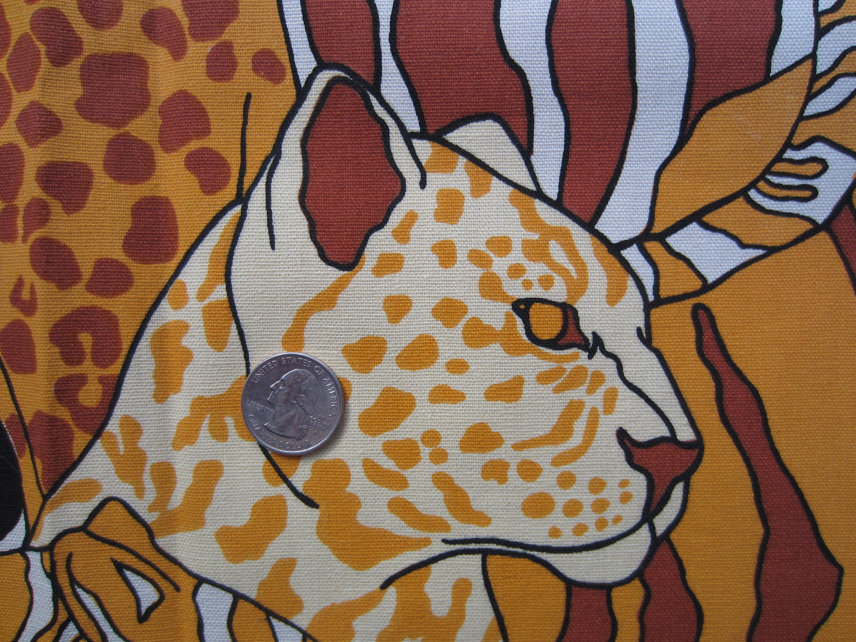 Vintage Cotton Safari Animal Fabric Circa the 60's Etsy