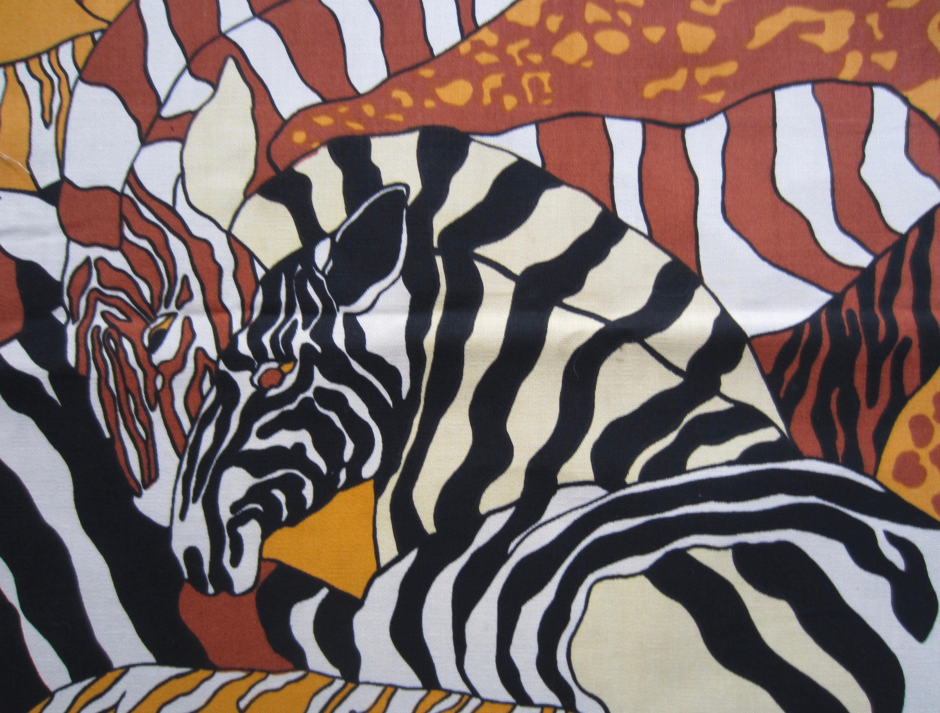 Vintage Cotton Safari Animal Fabric Circa the 60's Etsy