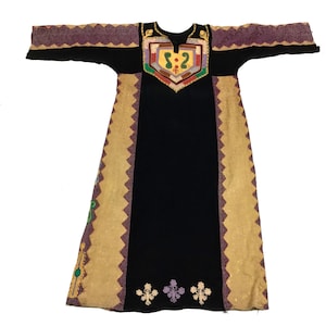 Vintage Traditional Hand Embroidered Palestinian Thobe/Dress With Cross-stitched Colorful Pattern