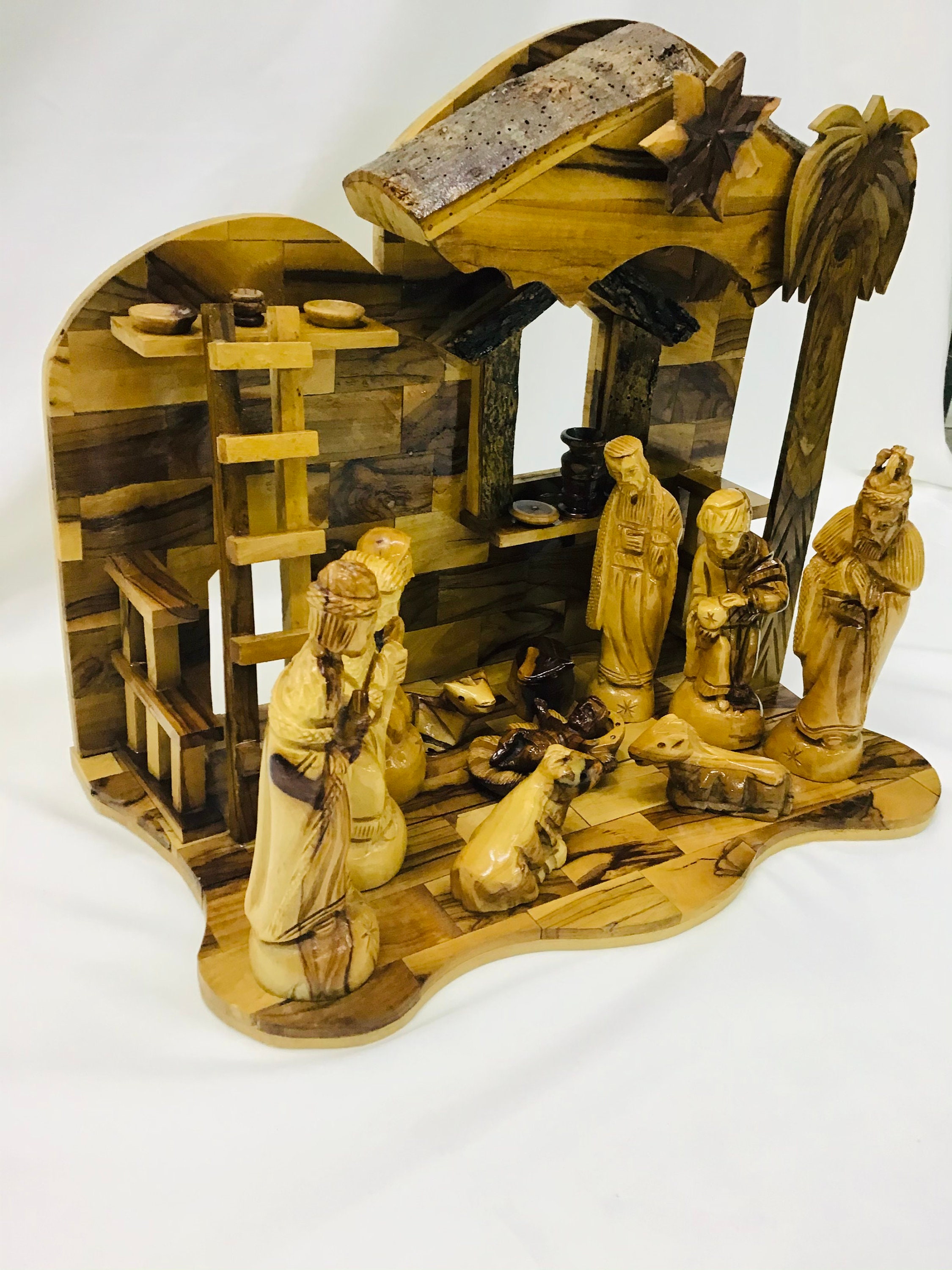 Olive Wood Nativity Scene Music Box. Hand Made and Hand Carved Etsy