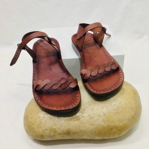 Original Jerusalem Hand Made Camel Leather Buckle Sandal . - Etsy