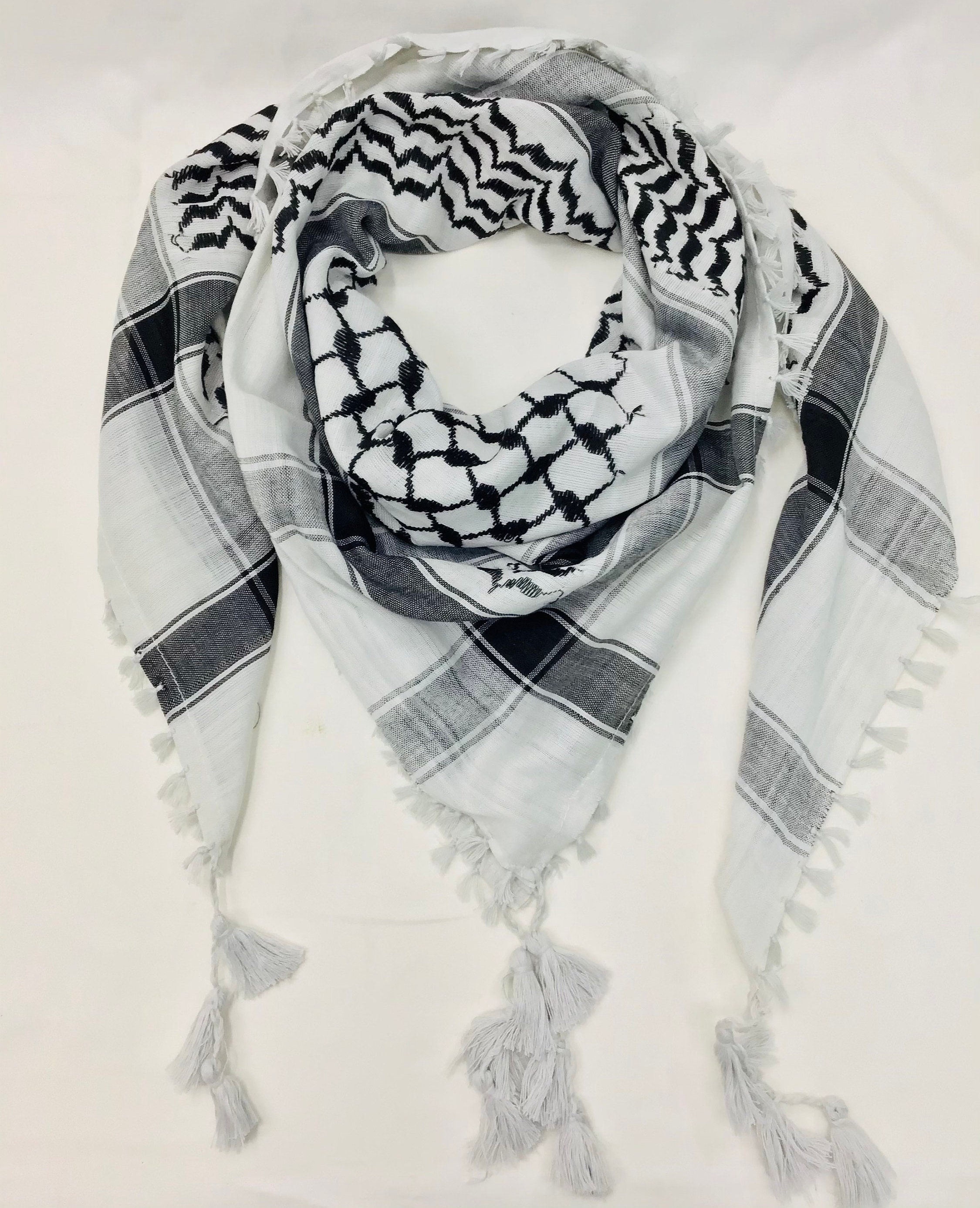 Traditional Palestinian Scarf. 100 Cotton Keffiyeh Shemagh Etsy