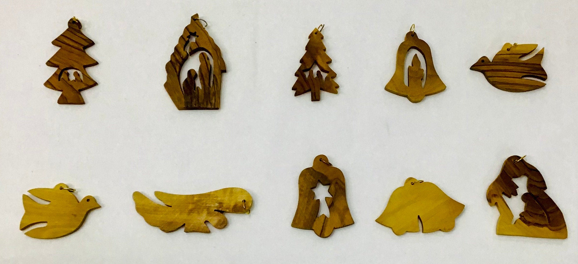 Olive Wood Christmas Ornaments Etsy