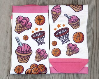 Ice Cream & Basketball Socks: Funny Novelty Socks