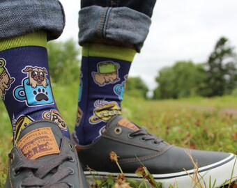 Pug & Coffee Mug Socks: Dog Lover Gift