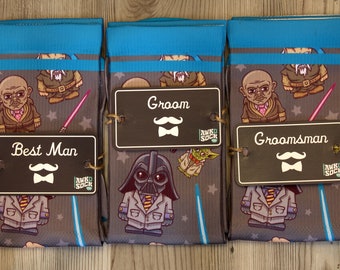 Calcetines de parodia de Star Wars para padrinos de boda - Jedis & Neckties
