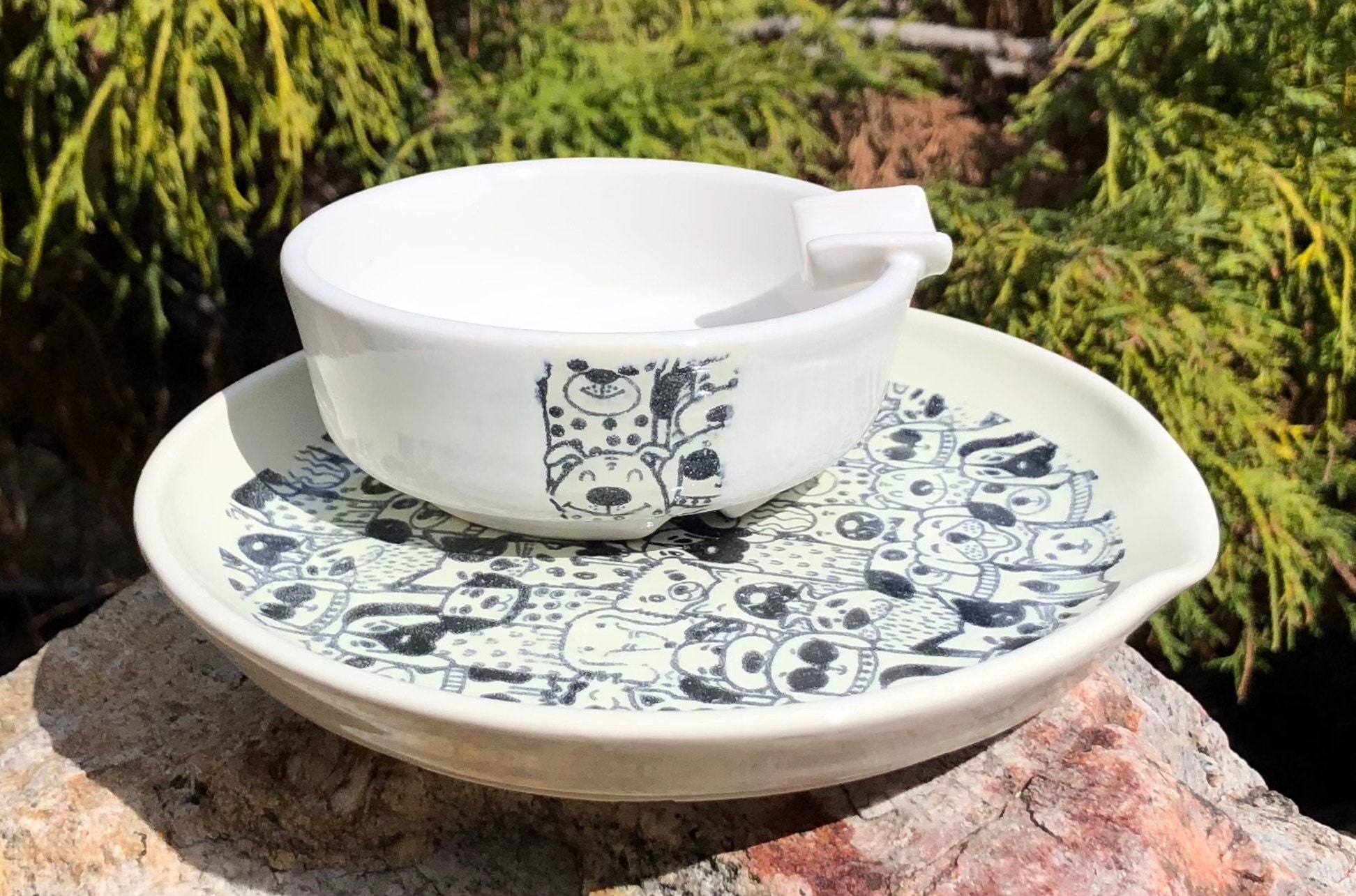 The Doobie Dish Set - High Quality Ceramic Rolling Tray with Ash Holder