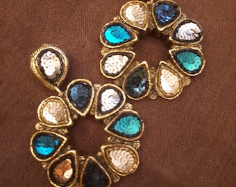 Pendentif Vintage Artistique En Bronze Argenté Signé Yvonne Tindas Paris ~1950 - Forme Cœur Trèfle, Thème Celtique