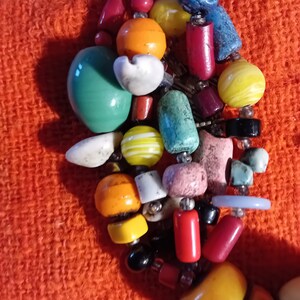collier ancien marocain/perles de verre/ambre africain/copal image 2