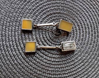 Boucles D'oreilles Clips Pendantes Scooter Paris - Vintage Années 1990 - Multicolore