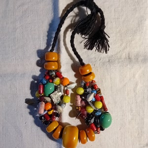 collier ancien marocain/perles de verre/ambre africain/copal image 5