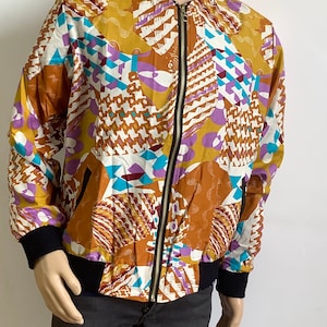 Afrikanischer Druck Bomberjacke Unisex Größe Large & Medium