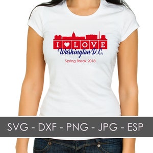 Washington D.C., lo Spring Break, vacanze, camicia, SVG, DXF, ESP, Download digitale