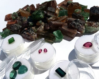 1000 carats of raw tourmaline! Attn: Gem Cutters, Artists, Wirewrappers, Gem Collectors, Jewellers! Verdilite, Indicolite, Dravite, Rubilite