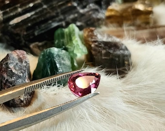 1.96 ct Pink Rubellite Tourmaline, Pear Cut Gemstone