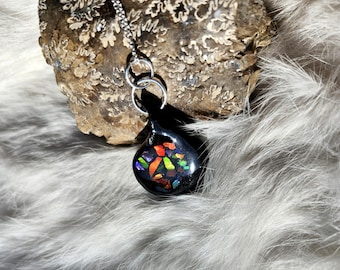 Alberta Ammolite Mosaic Pendant, .925 Sterling Silver Chain