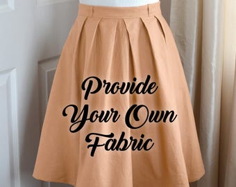 The Sixpleat Skirt - YOU PROVIDE FABRIC - Custom Made with Pockets