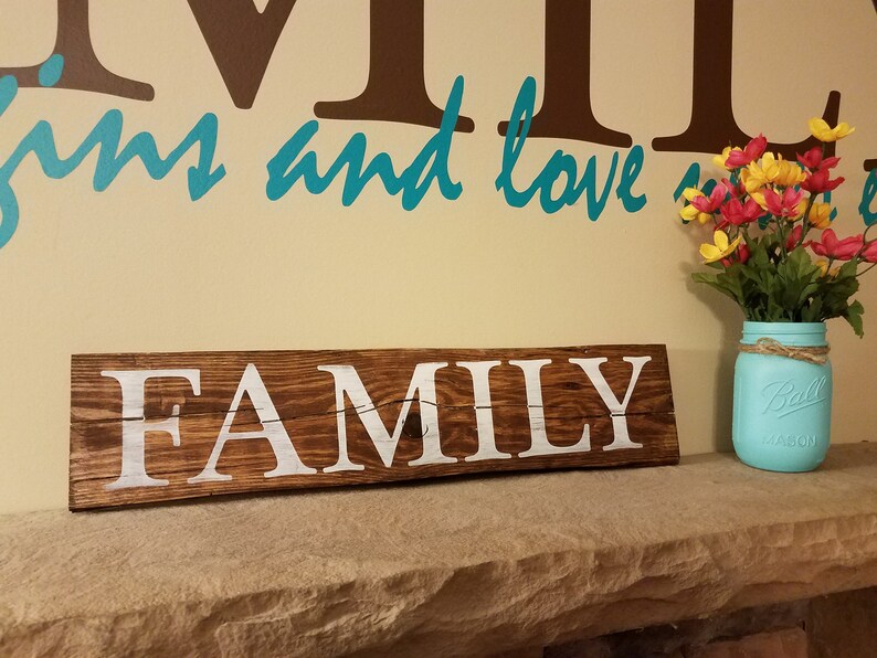 Family Sign Wooden Family Sign Home Decor Rustic Decor Etsy