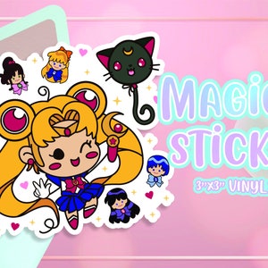 Magical Girl Character Sticker - 3&quot; x 3&quot;
