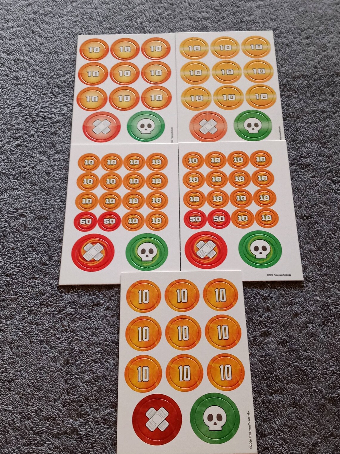 5 Sheets of the Pokemon Damage Counters New Unpunched Group Etsy
