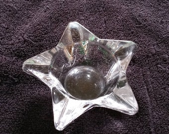 Glass star bowl, tealite votive holder, jewelry holder