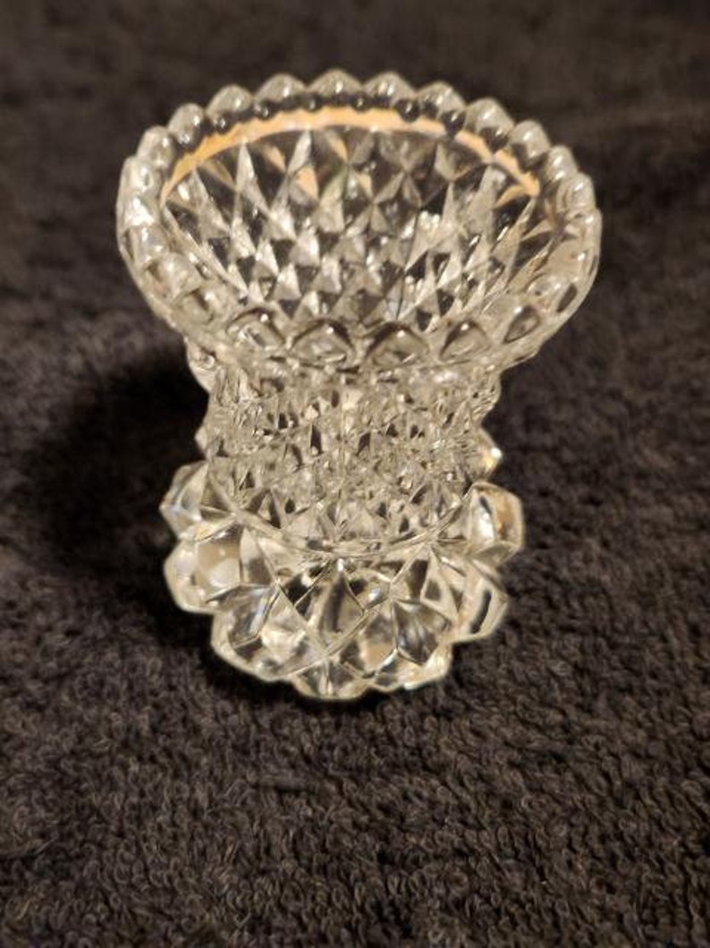 Vintage Clear Glass Toothpick Holder Diamond Pattern Etsy