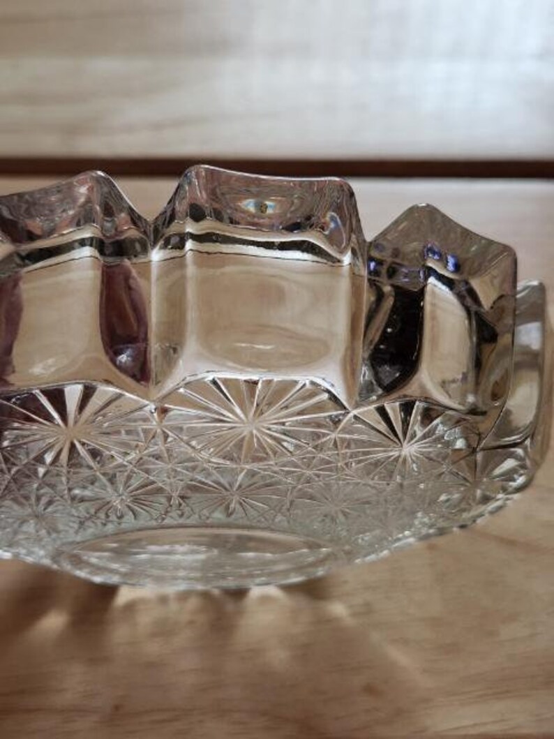 Ocean Glassware Made in Thailand Cut Glass Ashtray Dish Etsy