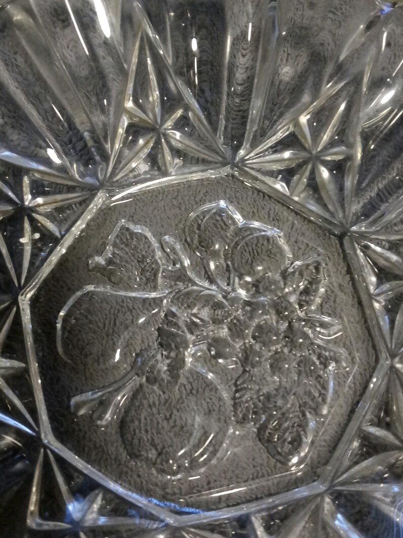 Cut Glass Small Bowl Cut Glass Scalloped Glass Edge Etsy