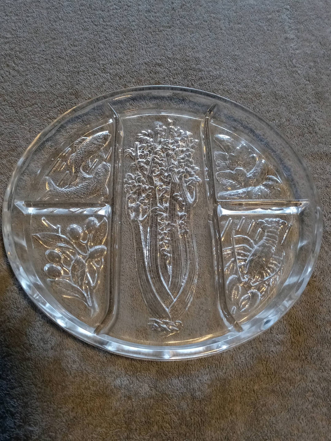 Vintage Crystal Divided Relish Tray/celery Tray Etsy