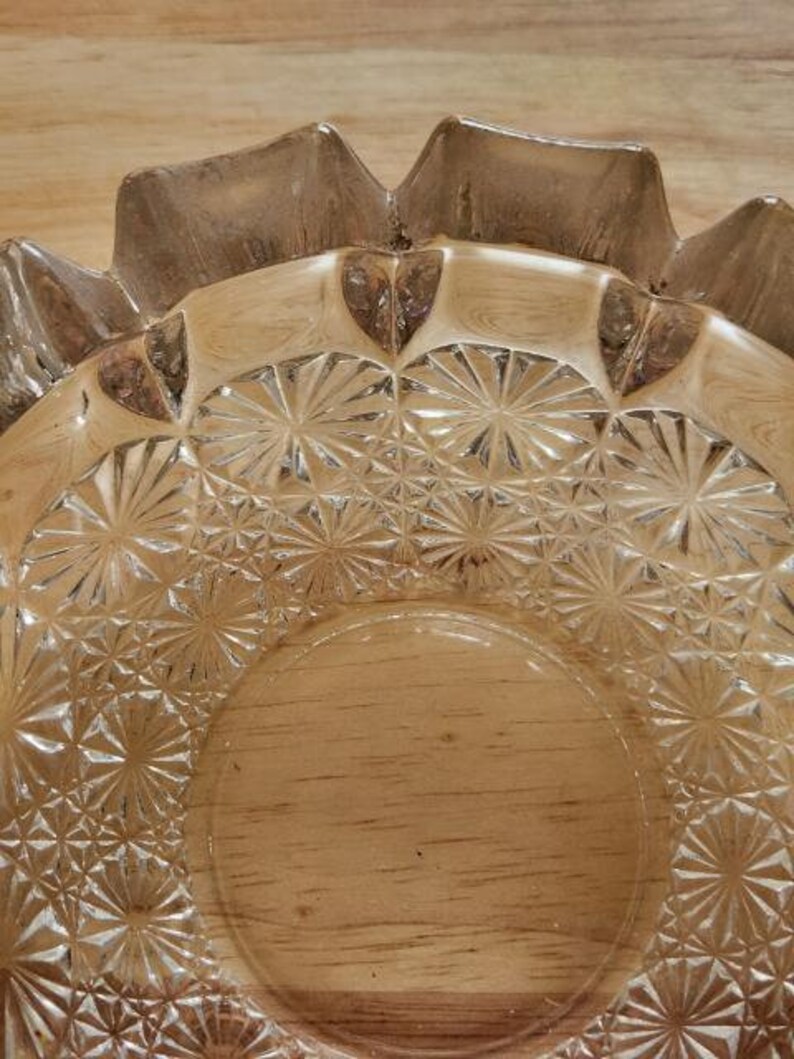 Ocean Glassware Made in Thailand Cut Glass Ashtray Dish Etsy