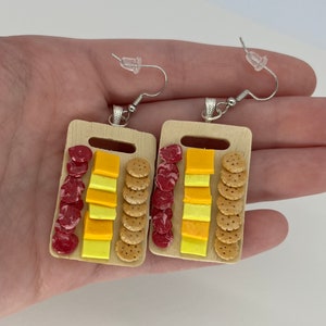 Cheese Board Earrings, Charcuterie Board Earrings, Cheese Earrings, Food Earrings, Food Jewelry, Snack Earrings, Fun Jewelry, Birthday Gift
