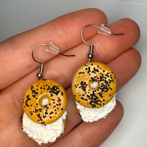 Everything Bagel Earrings - Polymer Clay Food Jewelry, Handmade Gifts for Foodies