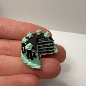 Mint Chocolate Cake Magnet, Food Magnets, Cute Fridge Magnet, Miniature Cake