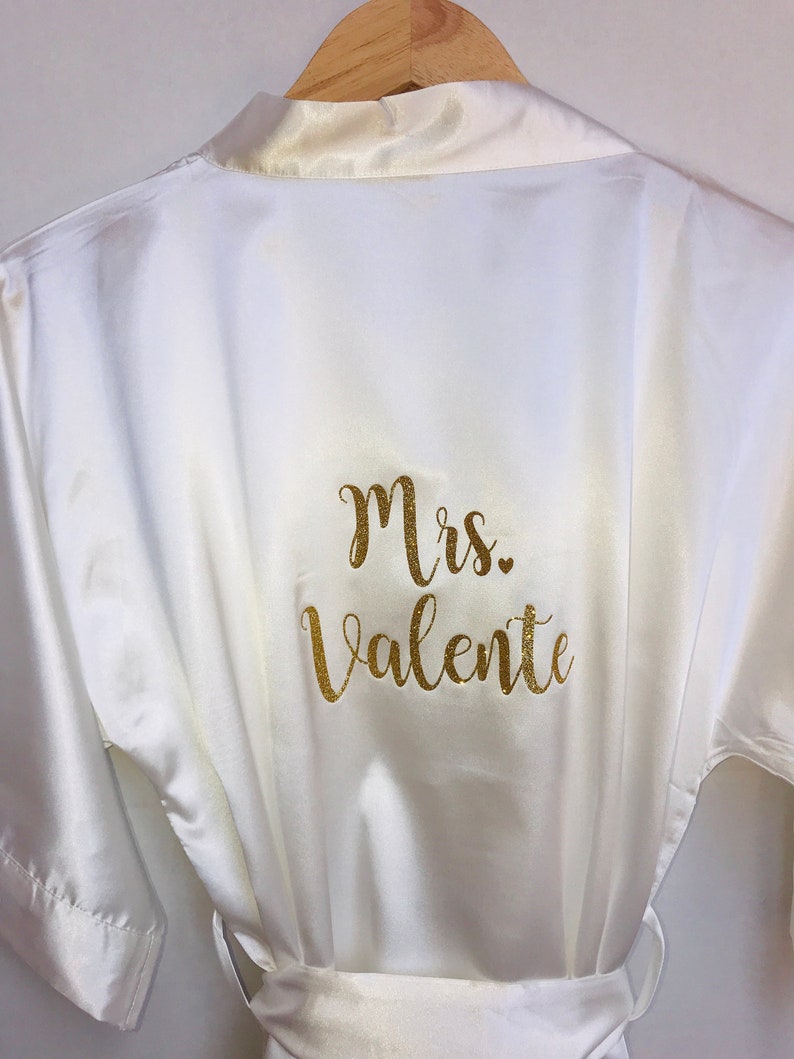 Wedding Day Gift Satin Robe Personalized MRS Future Mrs