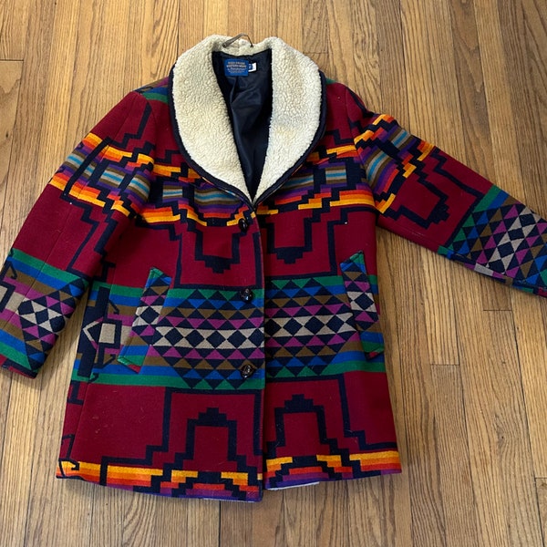 Rare Vintage PENDLETON High Grade Western Wear Southwestern Aztec Jacket 90s size 40