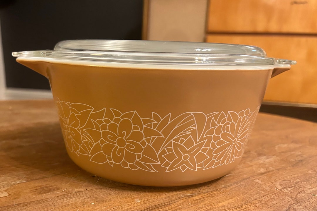 Pyrex Tan Square 70s Vintage Pyrex Woodland Tan (472-B) 750 Ml Casserole Bowl With Lid ...