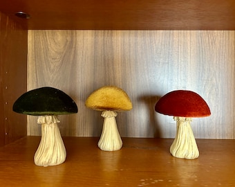 Three Sweet Lil Velvet Mushrooms for your Gnomelife Home Decor